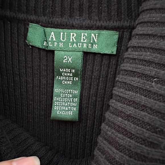 Ralph Lauren Vintage Black Ribbed Turtleneck Sweater EUC - Picture 2 of 5